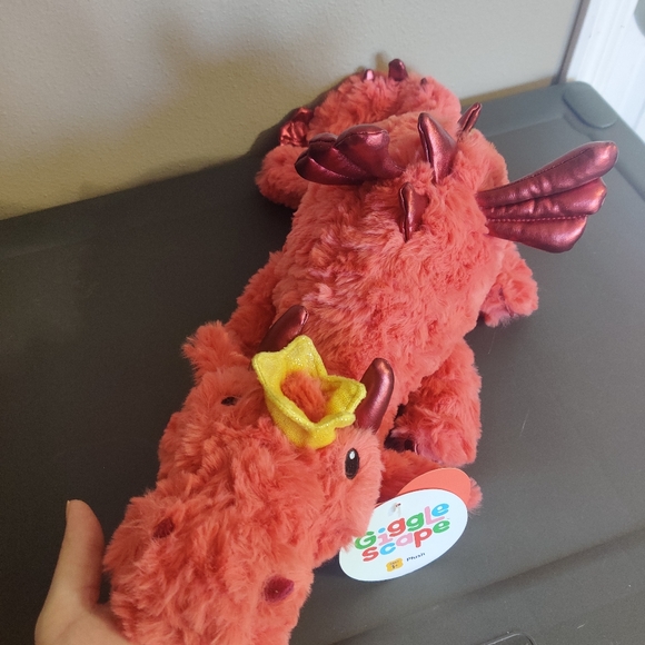 Gigglescape Red Dragon Plush NWT Super Soft Fuzzy New Stuffed Animal Valentine's - Picture 12 of 14